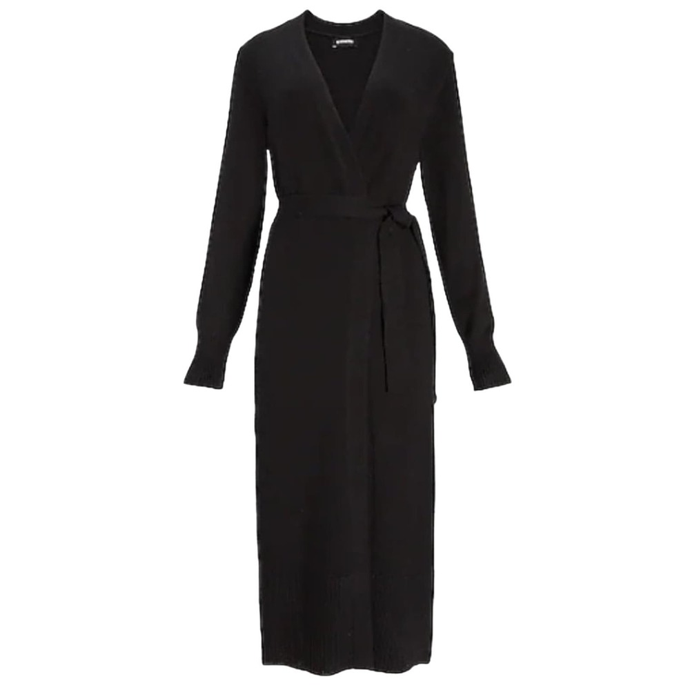 Express Ribbed Tie-Waist Duster Cardigan  Black Size XL